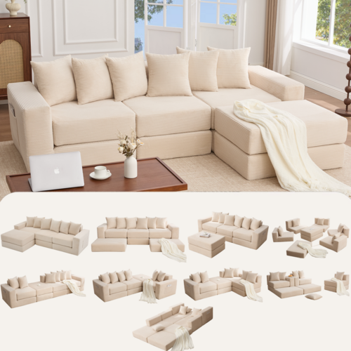 [NEW ARRIVED] [VIDEO PROVIDED]10-in-1 Convertible Sofa Sectional